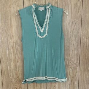 The Royal Standard Teal Blouse with Trim